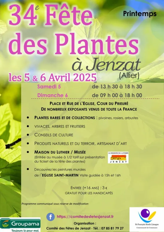 5 &amp; 6 avril 2025, Fête des plantes rares, Jenzat (03) Visuel